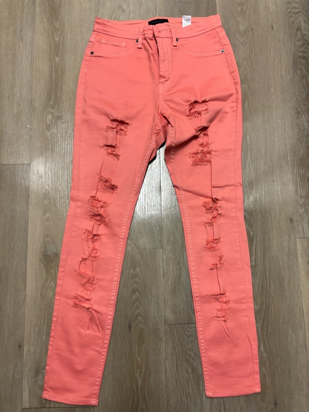 LPA Coral Distressed High-Rise‎ Skinny Jeans